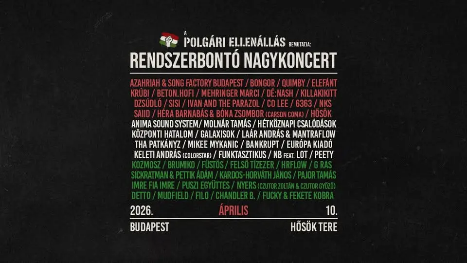 Rendszerbontó Nagykoncert koncert Budapesten (Hősök tere)